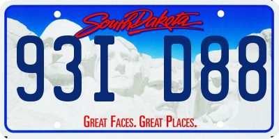 SD license plate 93ID88