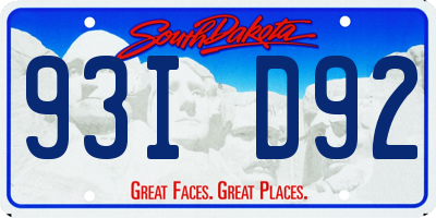 SD license plate 93ID92