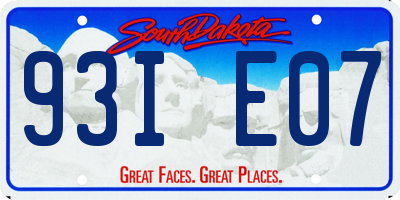 SD license plate 93IE07