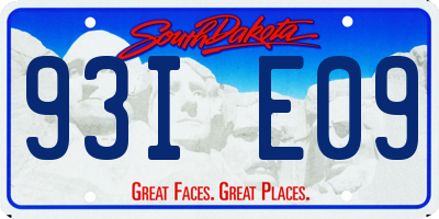 SD license plate 93IE09