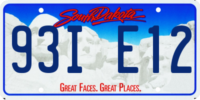 SD license plate 93IE12