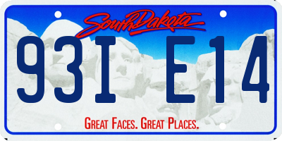 SD license plate 93IE14