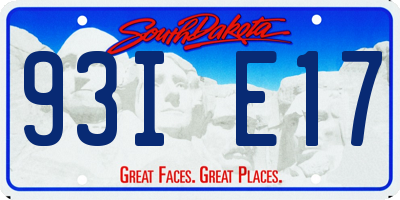 SD license plate 93IE17