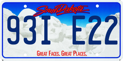 SD license plate 93IE22