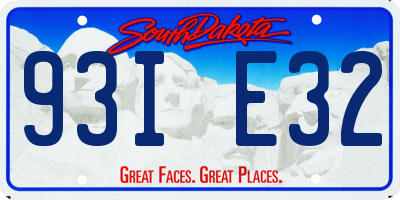 SD license plate 93IE32