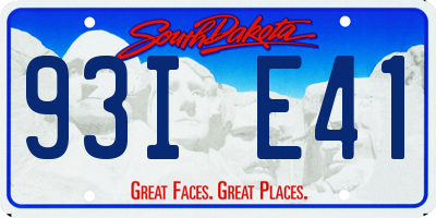 SD license plate 93IE41