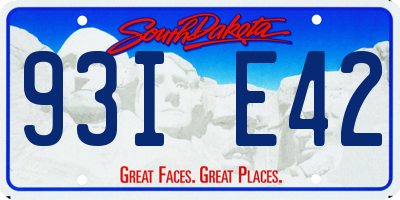 SD license plate 93IE42