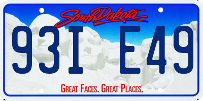 SD license plate 93IE49