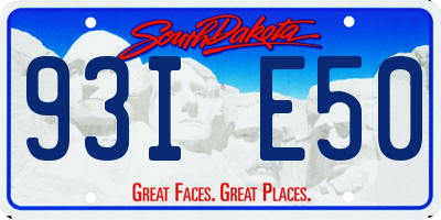 SD license plate 93IE50