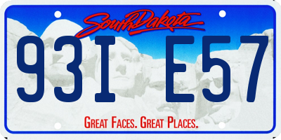 SD license plate 93IE57