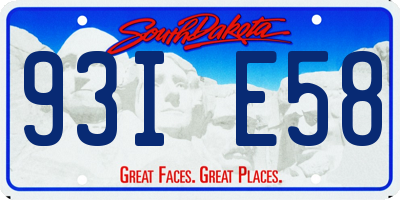 SD license plate 93IE58
