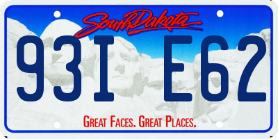 SD license plate 93IE62