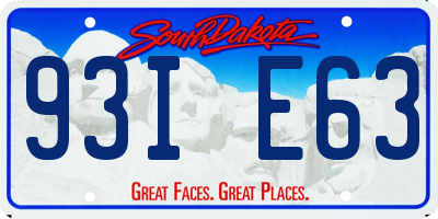 SD license plate 93IE63