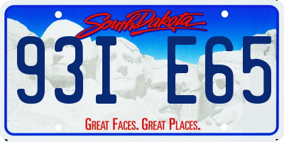 SD license plate 93IE65