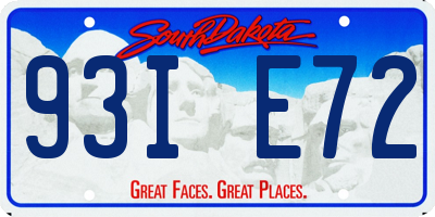 SD license plate 93IE72