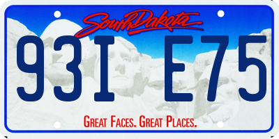 SD license plate 93IE75