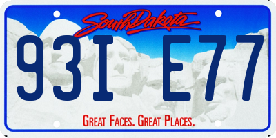 SD license plate 93IE77