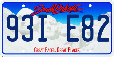 SD license plate 93IE82