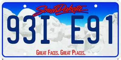 SD license plate 93IE91