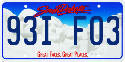 SD license plate 93IF03