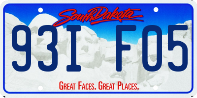 SD license plate 93IF05