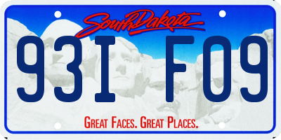 SD license plate 93IF09