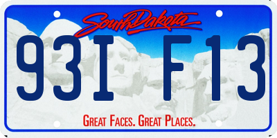SD license plate 93IF13