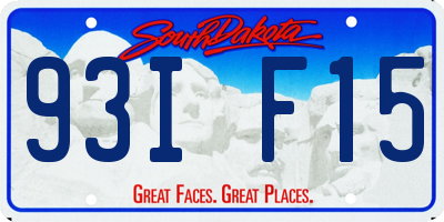 SD license plate 93IF15
