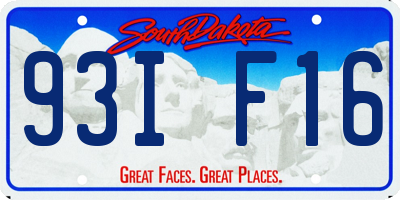 SD license plate 93IF16