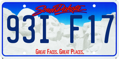 SD license plate 93IF17