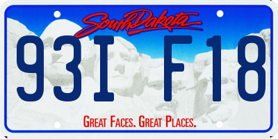 SD license plate 93IF18