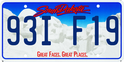 SD license plate 93IF19