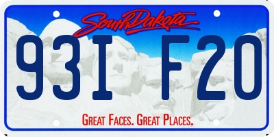 SD license plate 93IF20