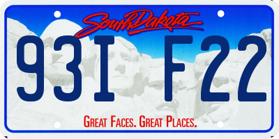 SD license plate 93IF22