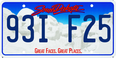 SD license plate 93IF25