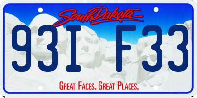 SD license plate 93IF33