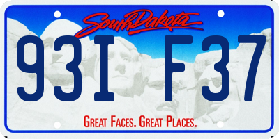 SD license plate 93IF37