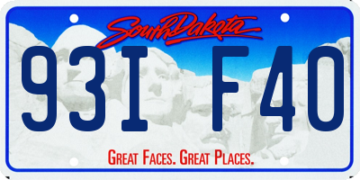 SD license plate 93IF40