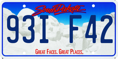 SD license plate 93IF42