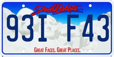 SD license plate 93IF43