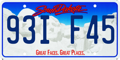 SD license plate 93IF45