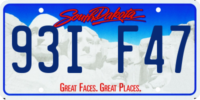 SD license plate 93IF47