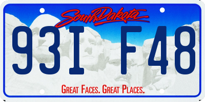 SD license plate 93IF48