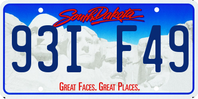 SD license plate 93IF49