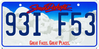 SD license plate 93IF53