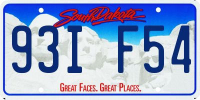 SD license plate 93IF54