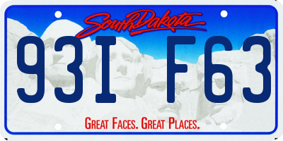 SD license plate 93IF63