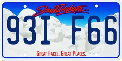 SD license plate 93IF66