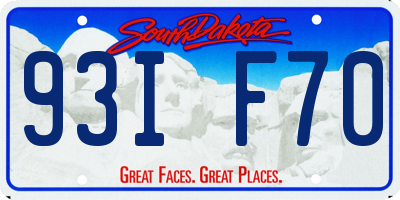 SD license plate 93IF70