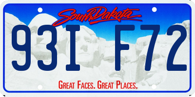 SD license plate 93IF72